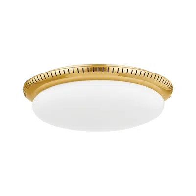 Hudson Valley North Castle 14.25" 1 Lt. Aged Brass Flush Mount