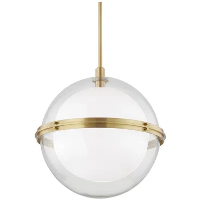 Hudson Valley Northport 22"w Aged Brass Globe Pendant Light