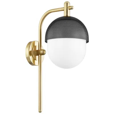 Hudson Valley Nyack 19 1/2" High Aged Brass And Black Wall Sconce
