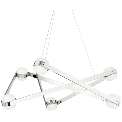 Hudson Valley Orbit 38" Wide Polished Nickel 6-light Led Chandelier