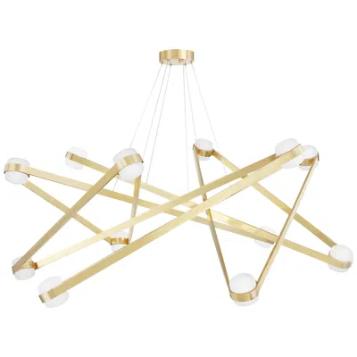 Hudson Valley Orbit 56 1/2" Wide Aged Brass 12-light Led Chandelier