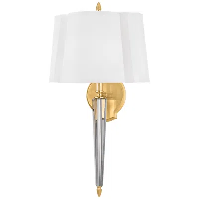 Hudson Valley Oyster Bay 21.5" 2-light Crystal And Brass Wall Sconce