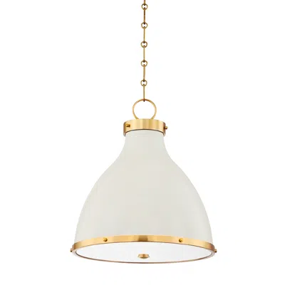 Hudson Valley Painted No. 3 16" Brass And White Dome Pendant Light
