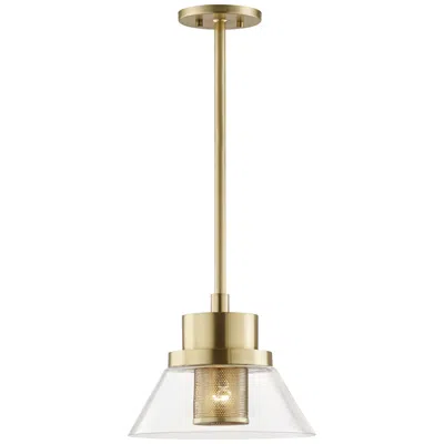Hudson Valley Paoli 12" Wide Aged Brass Mini Pendant