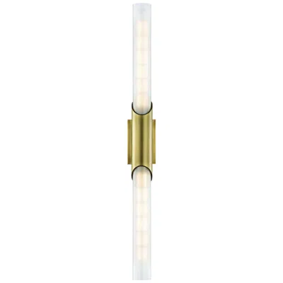 Hudson Valley Pylon 26" High Aged Brass 2-led Wall Sconce