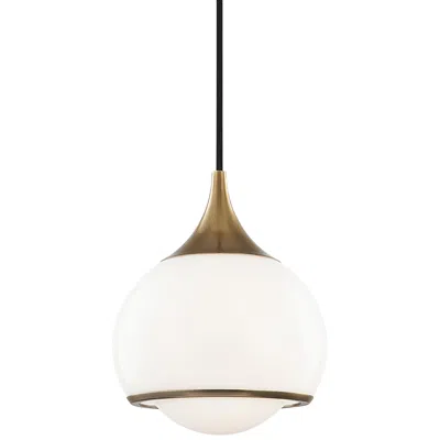 Hudson Valley Reese 6 3/4" Brass And White Glass Modern Mini Pendant