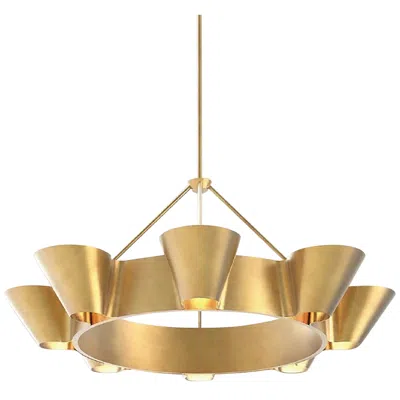Hudson Valley Reeve 37 1/2" Wide Vintage Gold Leaf 8-light Chandelier