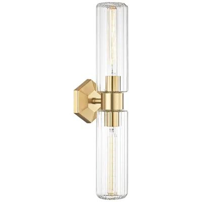 Hudson Valley Roebling 23 3/4" High Aged Brass 2-light Wall Sconce