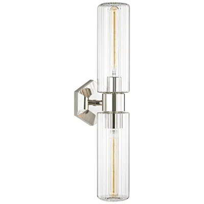 Hudson Valley Roebling 23 3/4" High Polished Nickel 2-light Wall Sconce