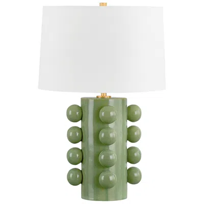 Hudson Valley Roselle Table Lamp 17.25 Inch In Aged Brass/moss Crackle