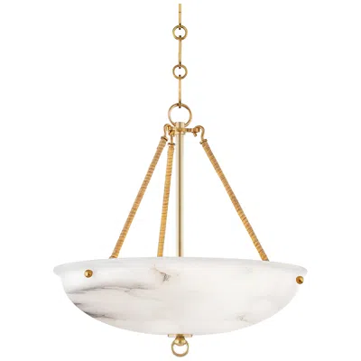 Hudson Valley Somerset 16" Wide Aged Brass Alabaster Pendant Light