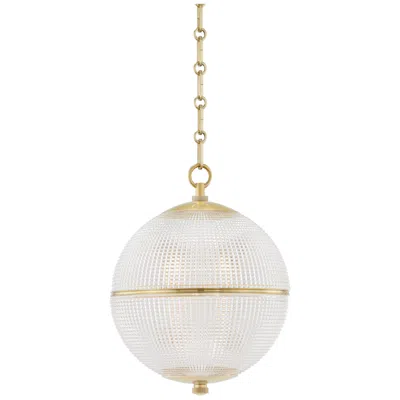 Hudson Valley Sphere No. 3 13" Wide Aged Brass Pendant Light