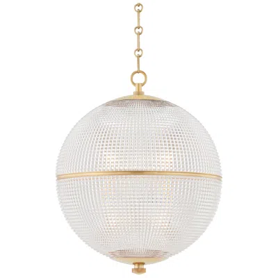 Hudson Valley Sphere No. 3 18 1/4" Wide Aged Brass Orb Pendant Light