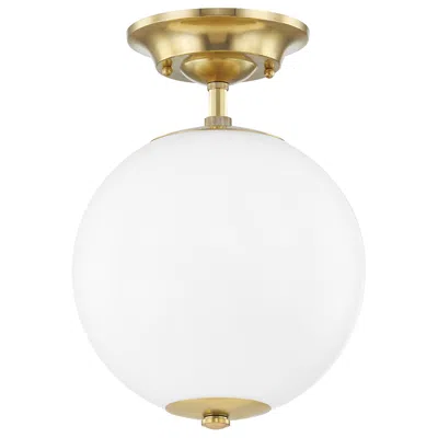 Hudson Valley Sphere No.1 1 Light Semi Flush Aged Brass