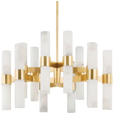 Hudson Valley Stowe 37 3/4"w Aged Brass 24-light Chandelier