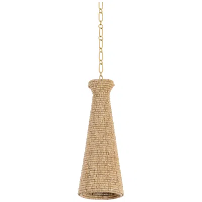 Hudson Valley Tallman "8" Wide Vintage Gold Leaf Pendant Light