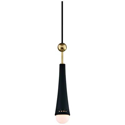 Hudson Valley Tupelo 2 1/2" Wide Aged Brass And Black Led Mini Pendant