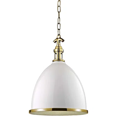 Hudson Valley Viceroy 12 3/4" Wide White And Aged Brass Pendant Light