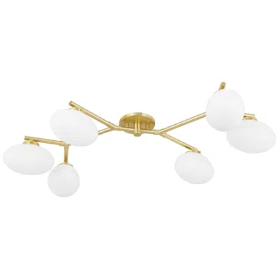 Hudson Valley Wagner 41" Wide Aged Brass 6-light Led Ceiling Light