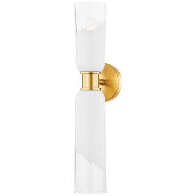 Hudson Valley Wasson 21 3/4" High Aged Brass 2-light Wall Sconce