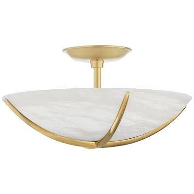Hudson Valley Wheatley 16" Wide Aged Brass Ceiling Light