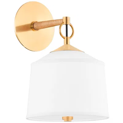 Hudson Valley White Plains 13 1/2"h Aged Brass Wall Sconce