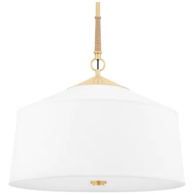 Hudson Valley White Plains 3 Light Pendant Aged Brass