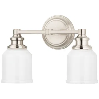 Hudson Valley Windham 14.25" Wide Satin Nickel 2 Light Bath Bracket In White