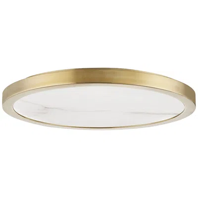 Hudson Valley Woodhaven 18"w Aged Brass Led Ceiling Light