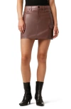 Hudson Viper Cargo Faux Leather Mini Skirt In Cinnamon
