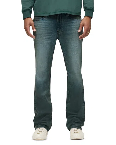 Hudson Walker Kick Flare Bootcut Jeans In Coated Pine Green