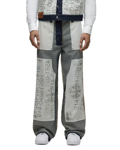 HUDSON WIDE LEG COLUMBUS NUMBER GRAPHIC JEANS