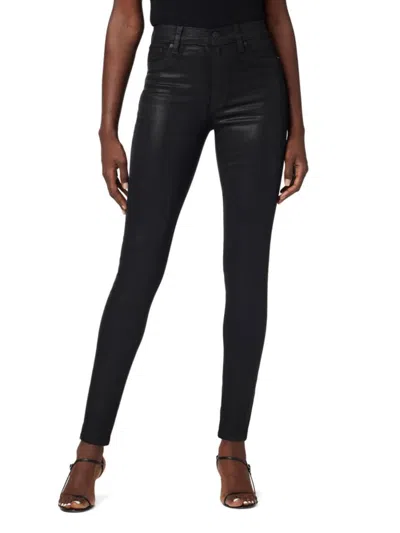 Hudson Babies' Women's Barbara High-rise Coated Super Stretch Jeans In Noir Coated