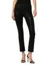 Hudson Barbara Coated High Waist Ankle Straight Leg Jeans In Black Coated