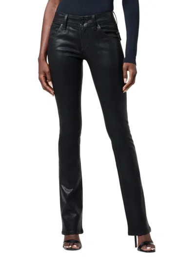 Hudson Women's Beth Mid Rise Coated Baby Boot Cut Jeans In Coated Black