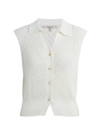 Hudson Women's Cap Sleeve Rib-knit Top In White