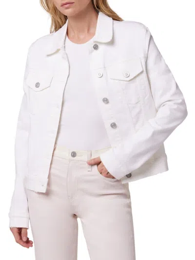 Hudson Women's Classic Trucker Denim Jacket In White