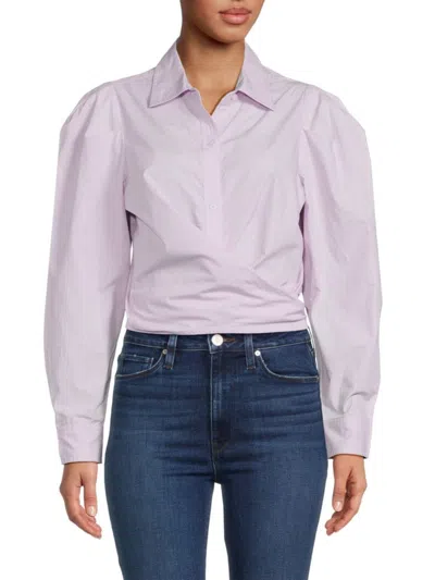 Hudson Women's Cropped Wrap Shirt In Lily