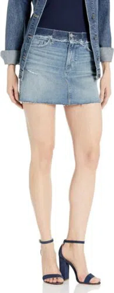 Pre-owned Hudson Women's Custom Vivid Jean Mini Skirt In Rock Steady