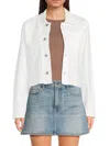 Hudson Jeans Micro Cropped Jacket In White