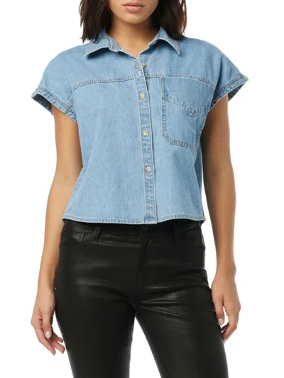 HUDSON WOMEN'S DENIM CROPPED SHIRT