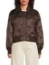Hudson Women's Embossed Quilted Bomber Jacket In Brown