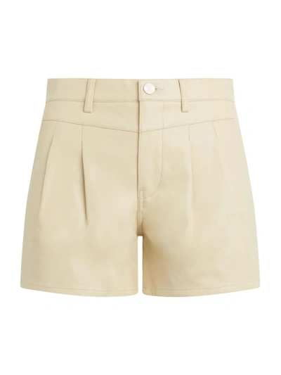 Hudson Women's Faux Leather Front Yoke Pleated Shorts In Moth