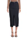 Hudson Women's Front Slit Denim Midi Skirt In Indigo Rinse