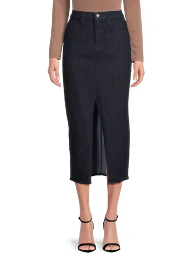 Hudson Babies' Women's Front Slit Denim Midi Skirt In Indigo Rinse