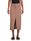 Hudson Jeans Reconstructed Midi Skirt In Deep Taupe