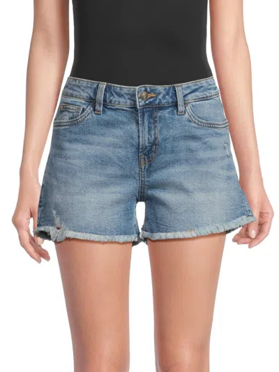 Hudson Women's Gracie Frayed Edge Denim Shorts In Manic
