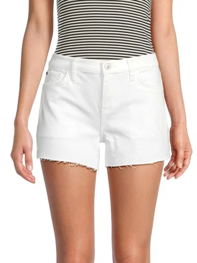 Hudson Women's Gracie Raw Edge Hem Denim Shorts In White