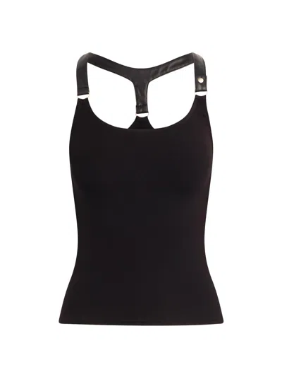 Hudson Women's Harness Rib-knit Racerback Tank In Black