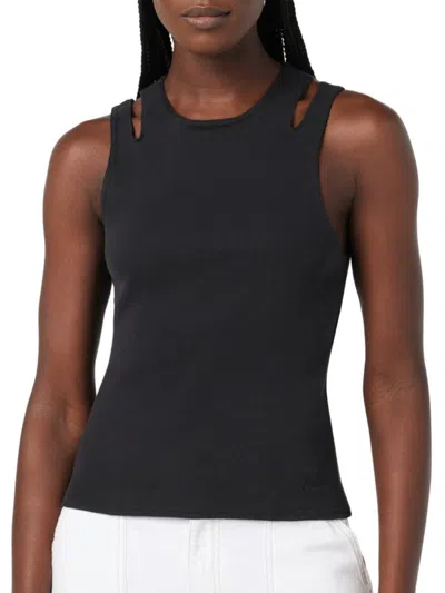 Hudson Women's High Neck Cotton-blend Cut-out Tank